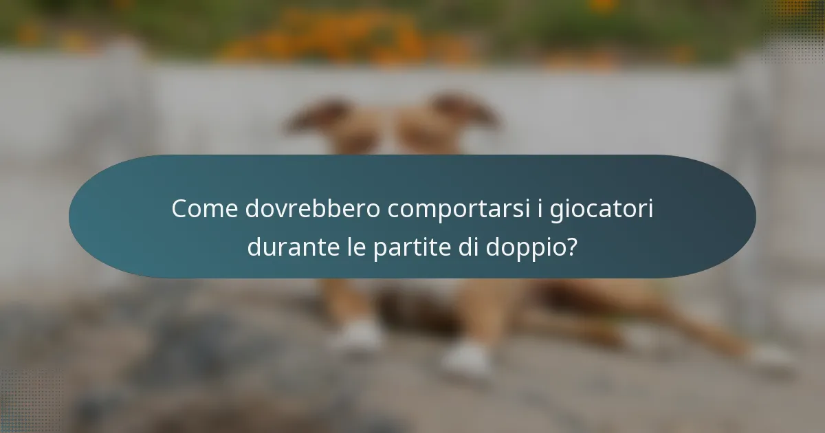 Come dovrebbero comportarsi i giocatori durante le partite di doppio?